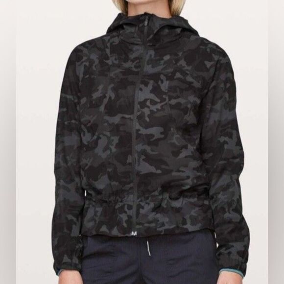 Lululemon Pack It Up Jacket 'Incognito Camo Black/Grey' Lightweight Size 6/Small - Picture 2 of 14